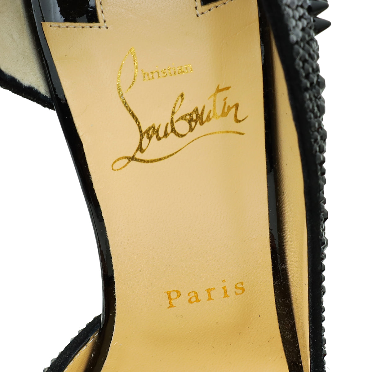 Christian Louboutin Black Iriza Bling Bling Studs Pump 39