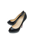 Christian Louboutin Black Troca Peep Toe 140 Pumps 40.5