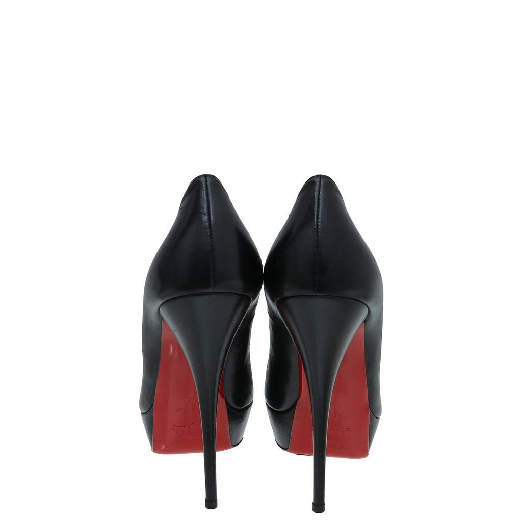 Christian Louboutin Black Troca Peep Toe 140 Pumps 40.5