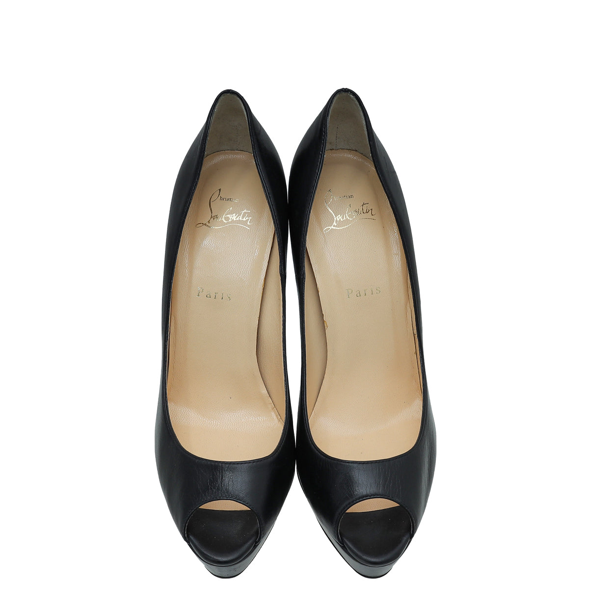 Christian Louboutin Black Troca Peep Toe 140 Pumps 40.5