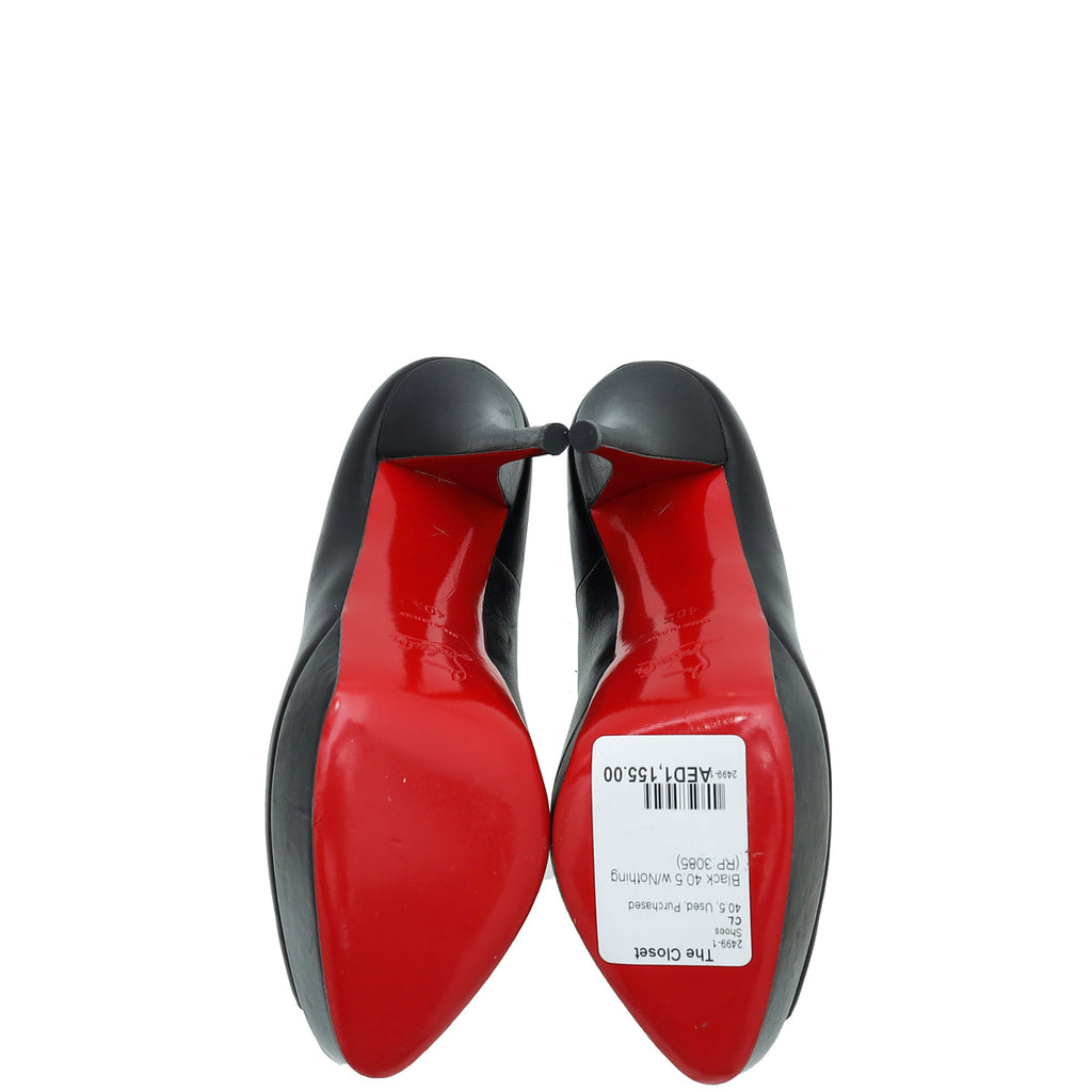 Christian Louboutin Black Troca Peep Toe 140 Pumps 40.5