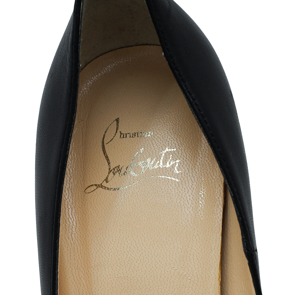 Christian Louboutin Black Troca Peep Toe 140 Pumps 40.5