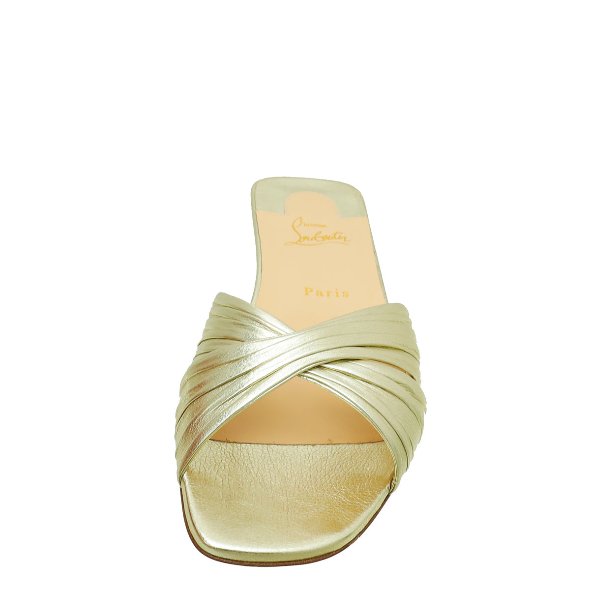 Christian Louboutin Metallic Gold Nicol Is Back Flat Sandal 40