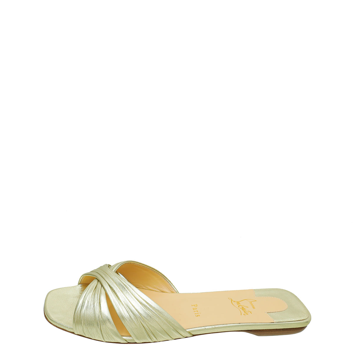 Christian Louboutin Metallic Gold Nicol Is Back Flat Sandal 40