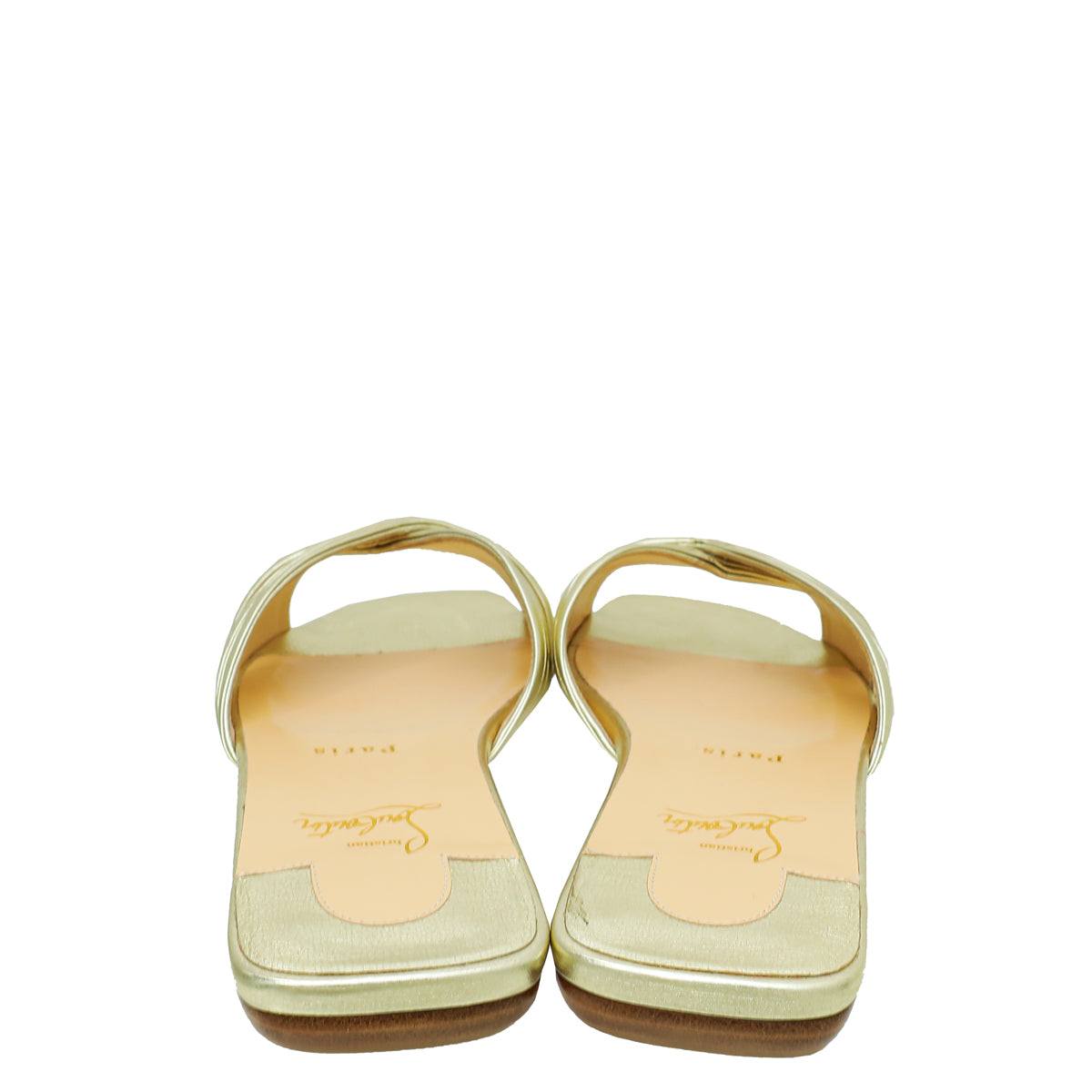 Christian Louboutin Metallic Gold Nicol Is Back Flat Sandal 40