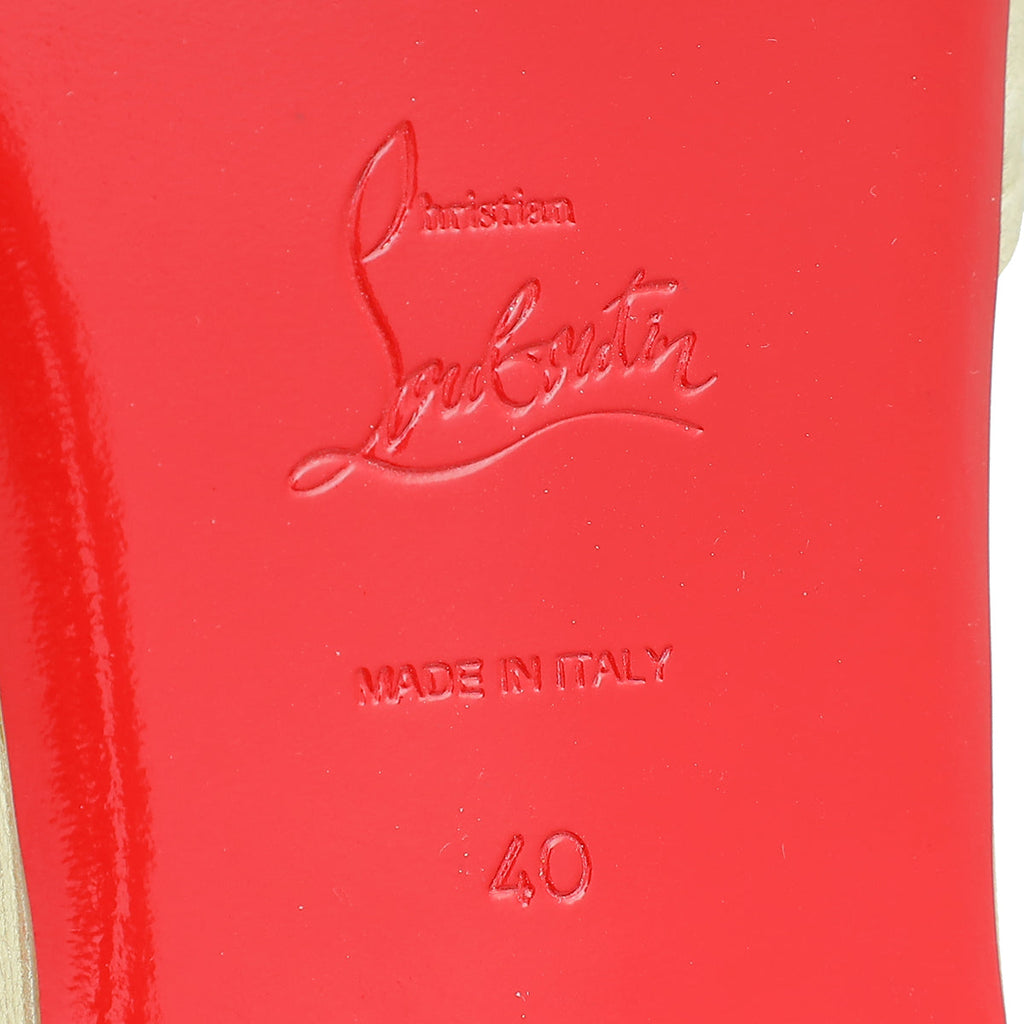 Christian Louboutin Metallic Gold Nicol Is Back Flat Sandal 40