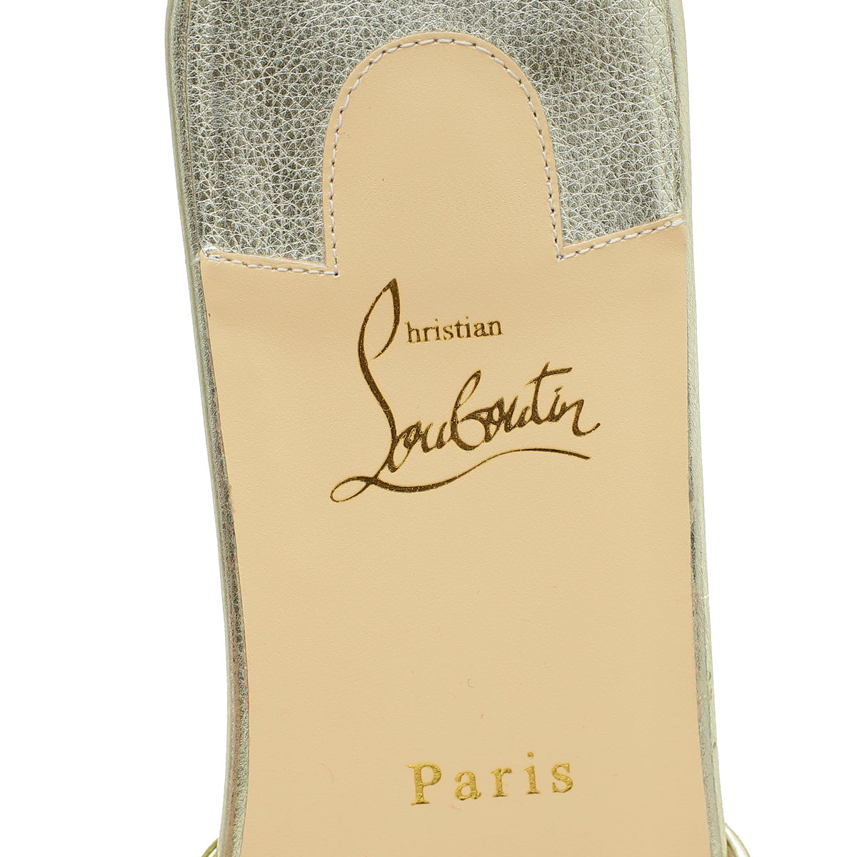 Christian Louboutin Metallic Gold Nicol Is Back Flat Sandal 40
