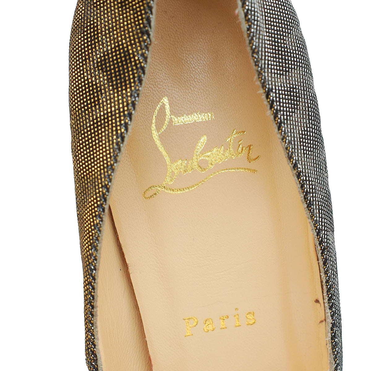 Christian Louboutin Silver Iridescent Lurex Fifi Pump 40
