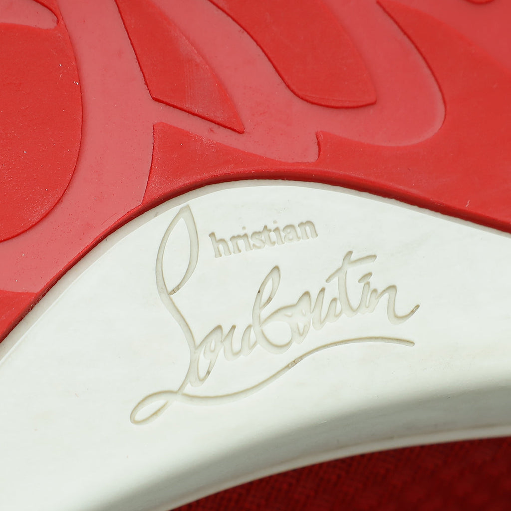 Christian Louboutin Red Vieira 2 Spikes Low Top Sneakers 40