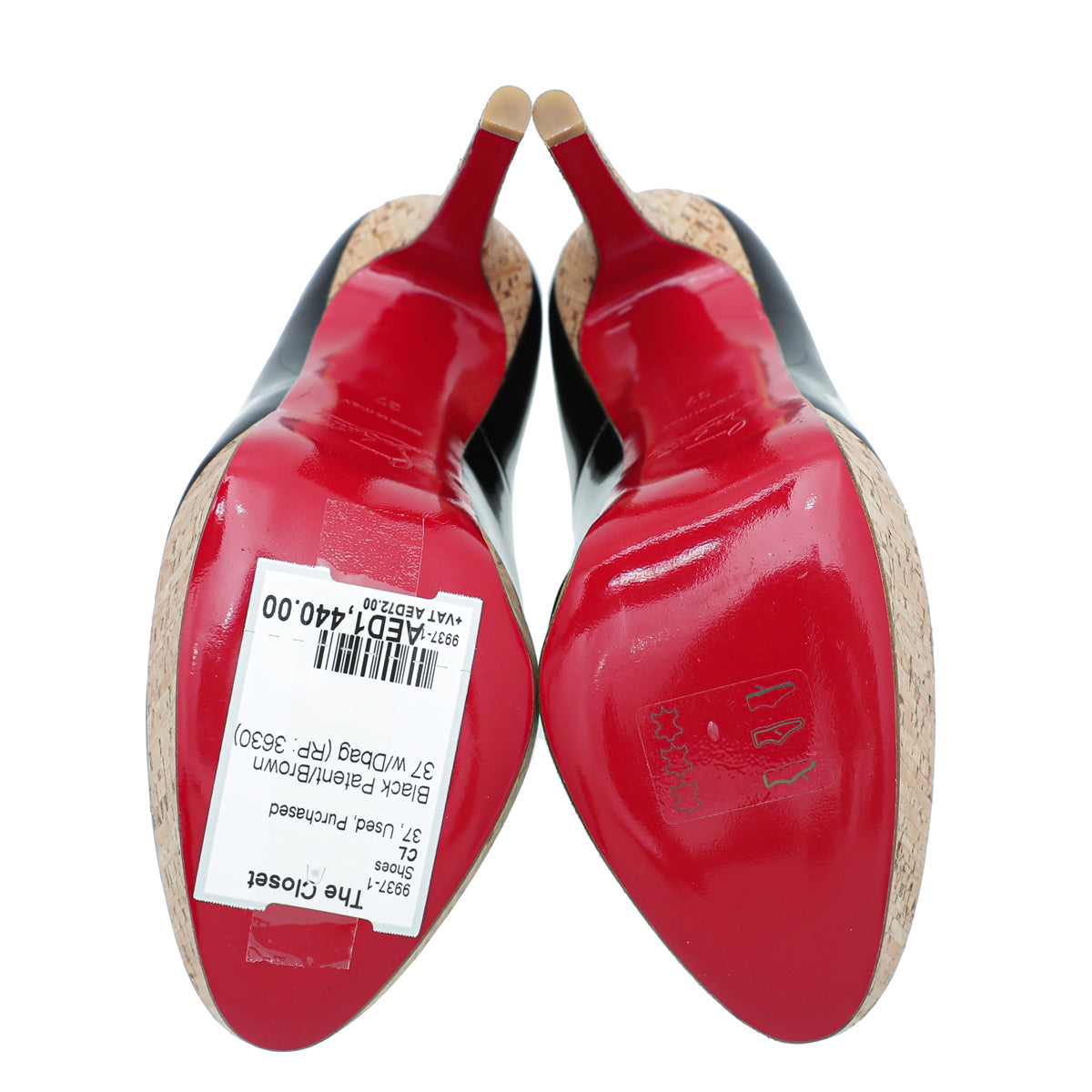 Christian Louboutin Bicolor Bianca Cork Pumps 37