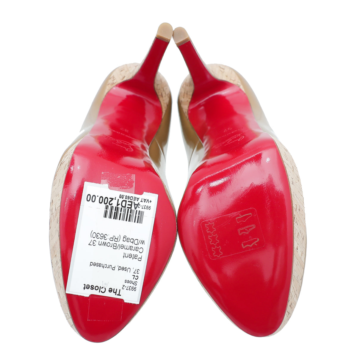 Christian Louboutin Bicolor Bianca Cork Pumps 37