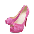 Christian Louboutin Pink Altadama Watersnake Pump 36.5
