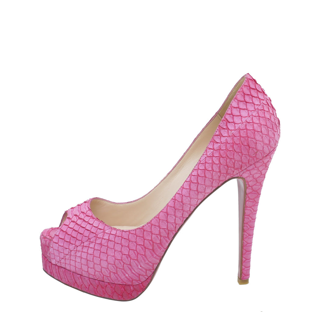 Christian Louboutin Pink Altadama Watersnake Pump 36.5