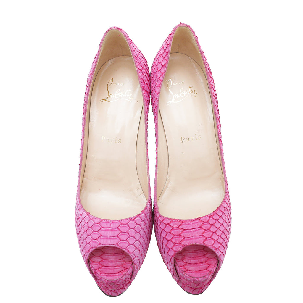 Christian Louboutin Pink Altadama Watersnake Pump 36.5