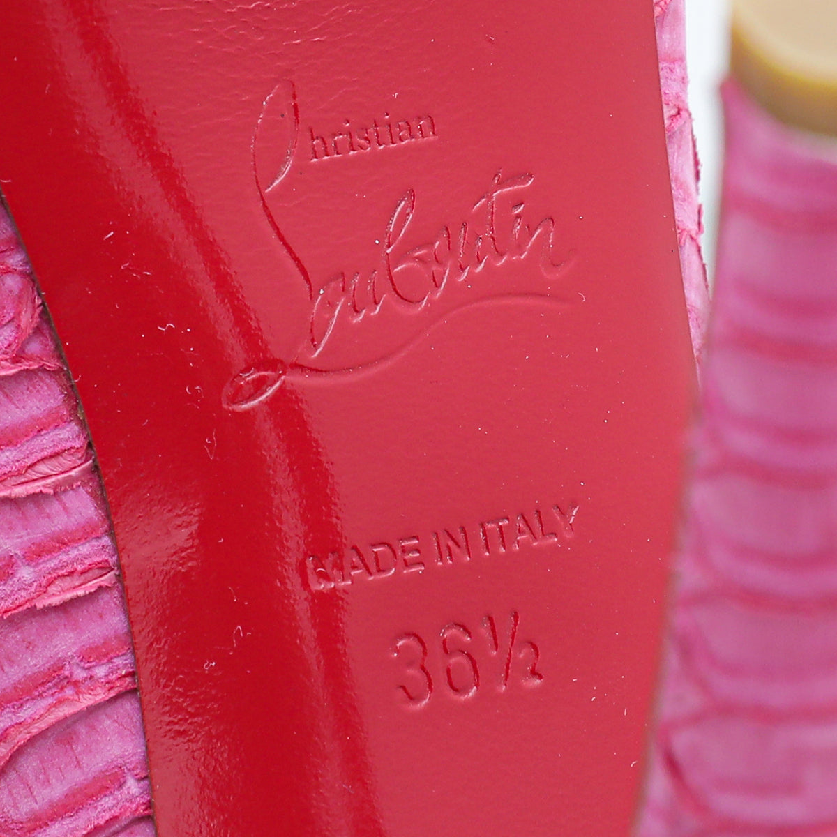 Christian Louboutin Pink Altadama Watersnake Pump 36.5