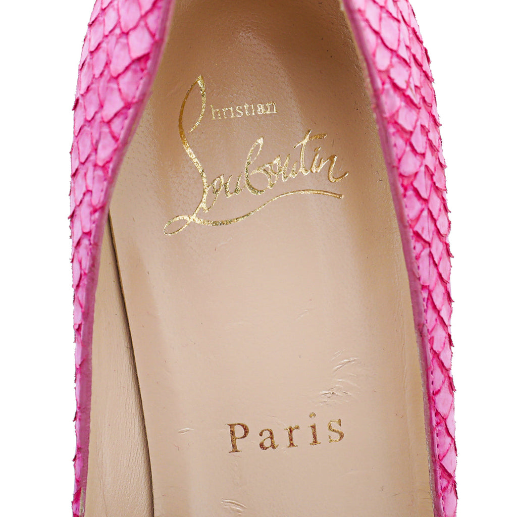 Christian Louboutin Pink Altadama Watersnake Pump 36.5