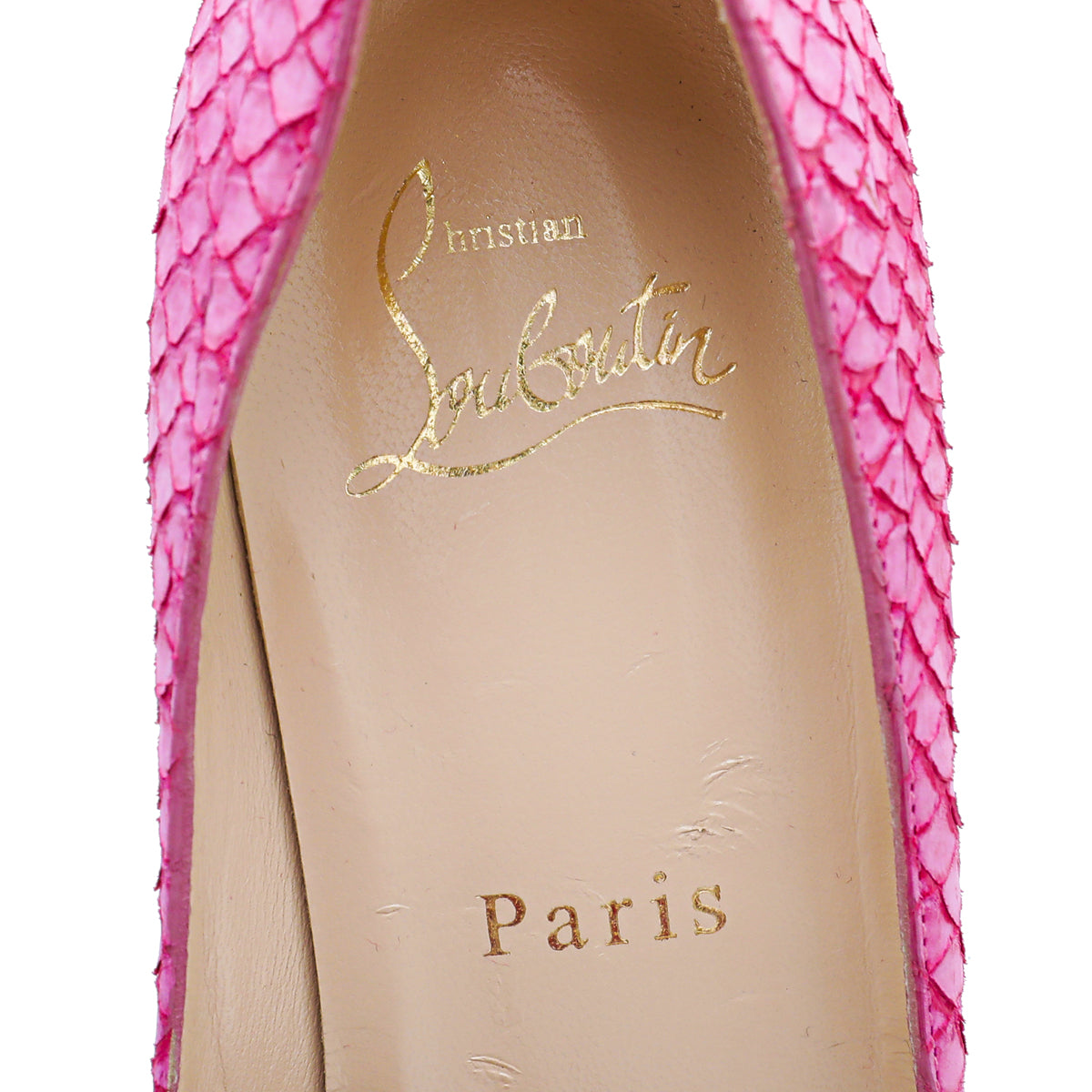 Christian Louboutin Pink Altadama Watersnake Pump 36.5