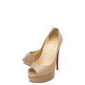 Christian Louboutin Nude Lady Peep 150 Pump 37.5