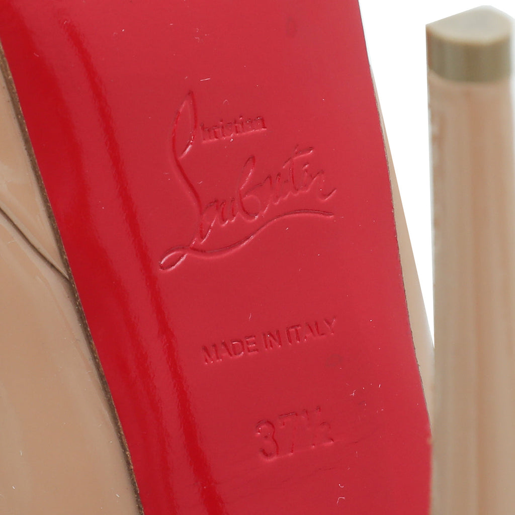 Christian Louboutin Nude Lady Peep 150 Pump 37.5
