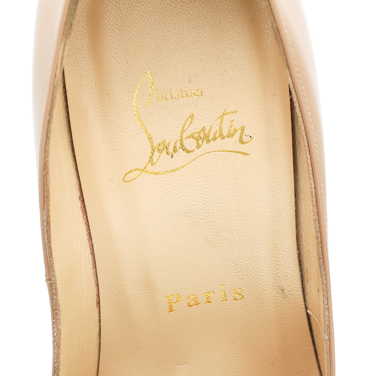 Christian Louboutin Nude Lady Peep 150 Pump 37.5
