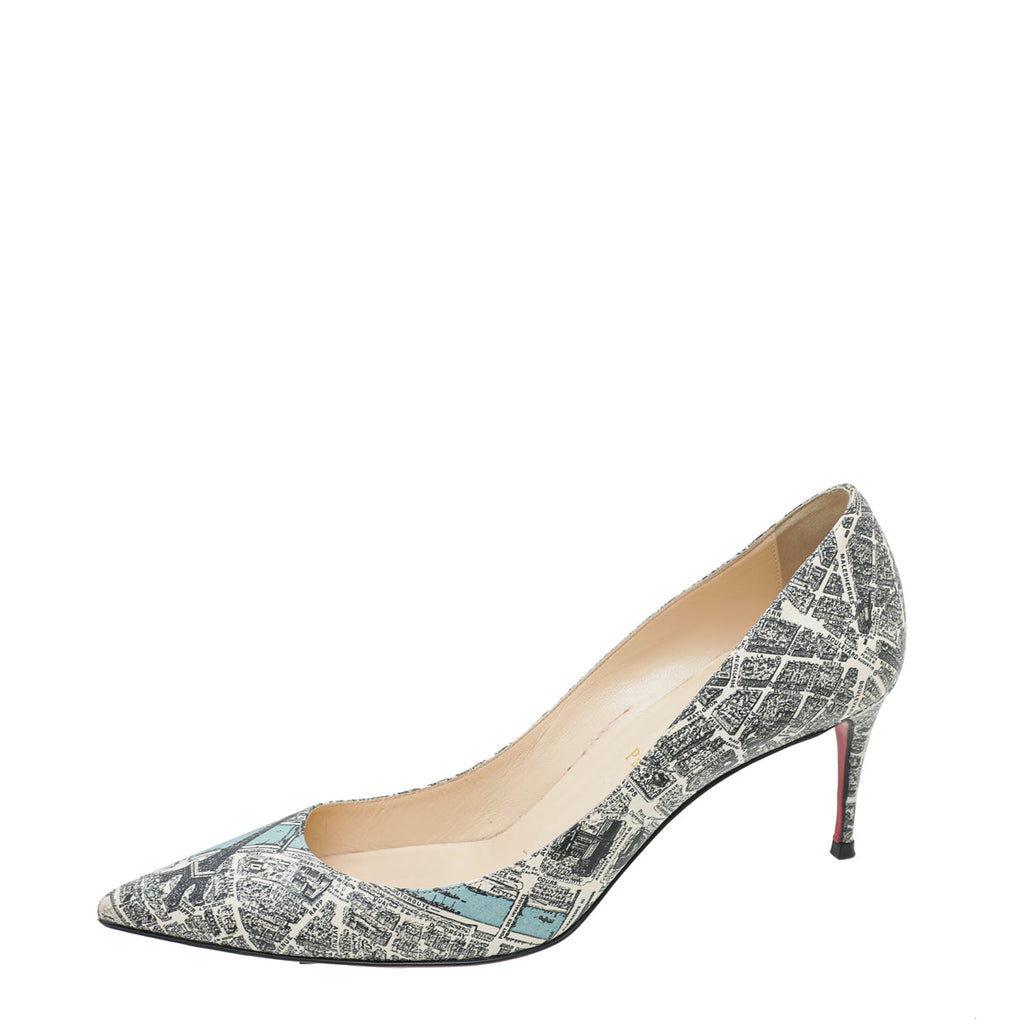 Christian Louboutin Multicolor Monochrome Paris Map Decollete 70 Pump