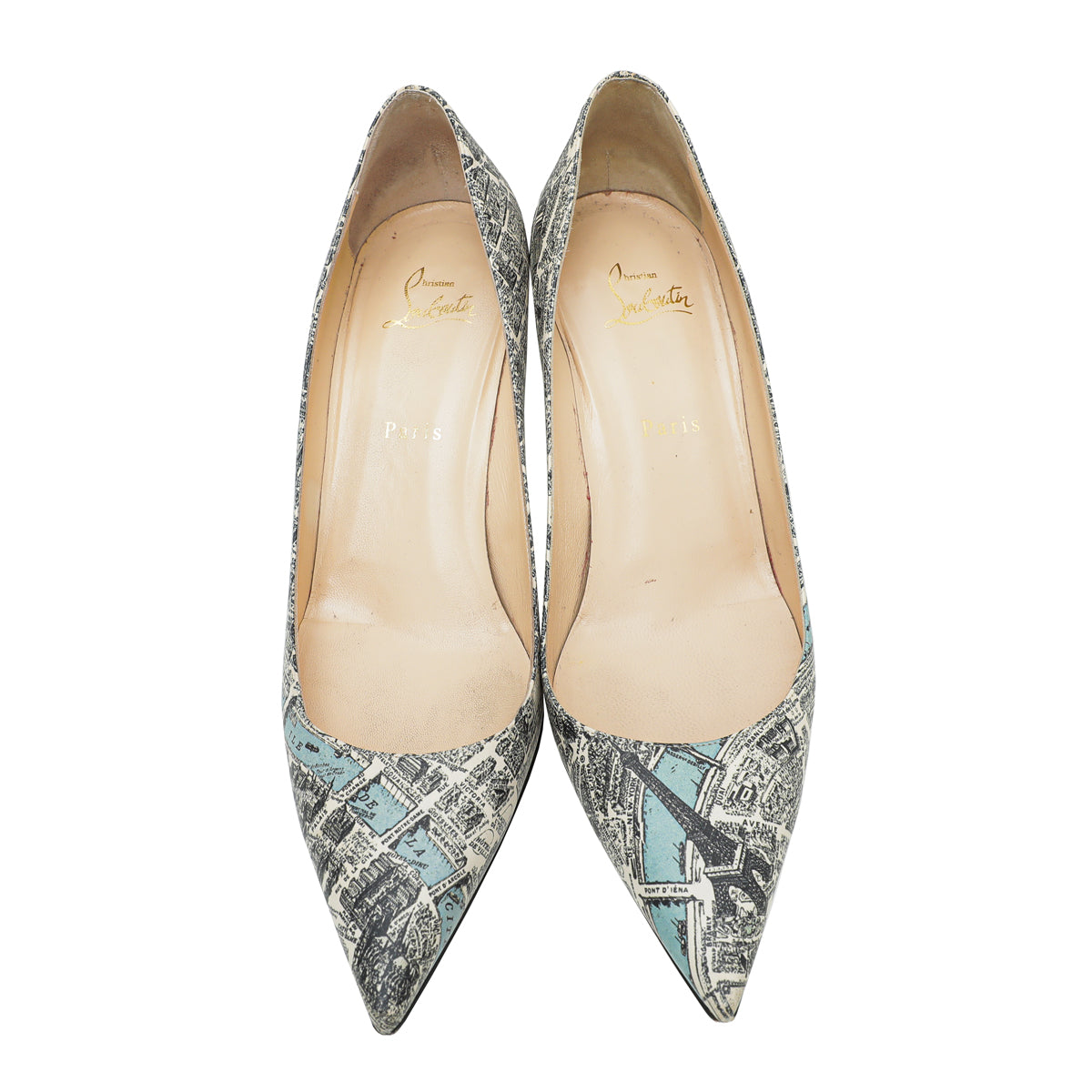 Christian Louboutin Multicolor Monochrome Paris Map Decollete 70 Pump