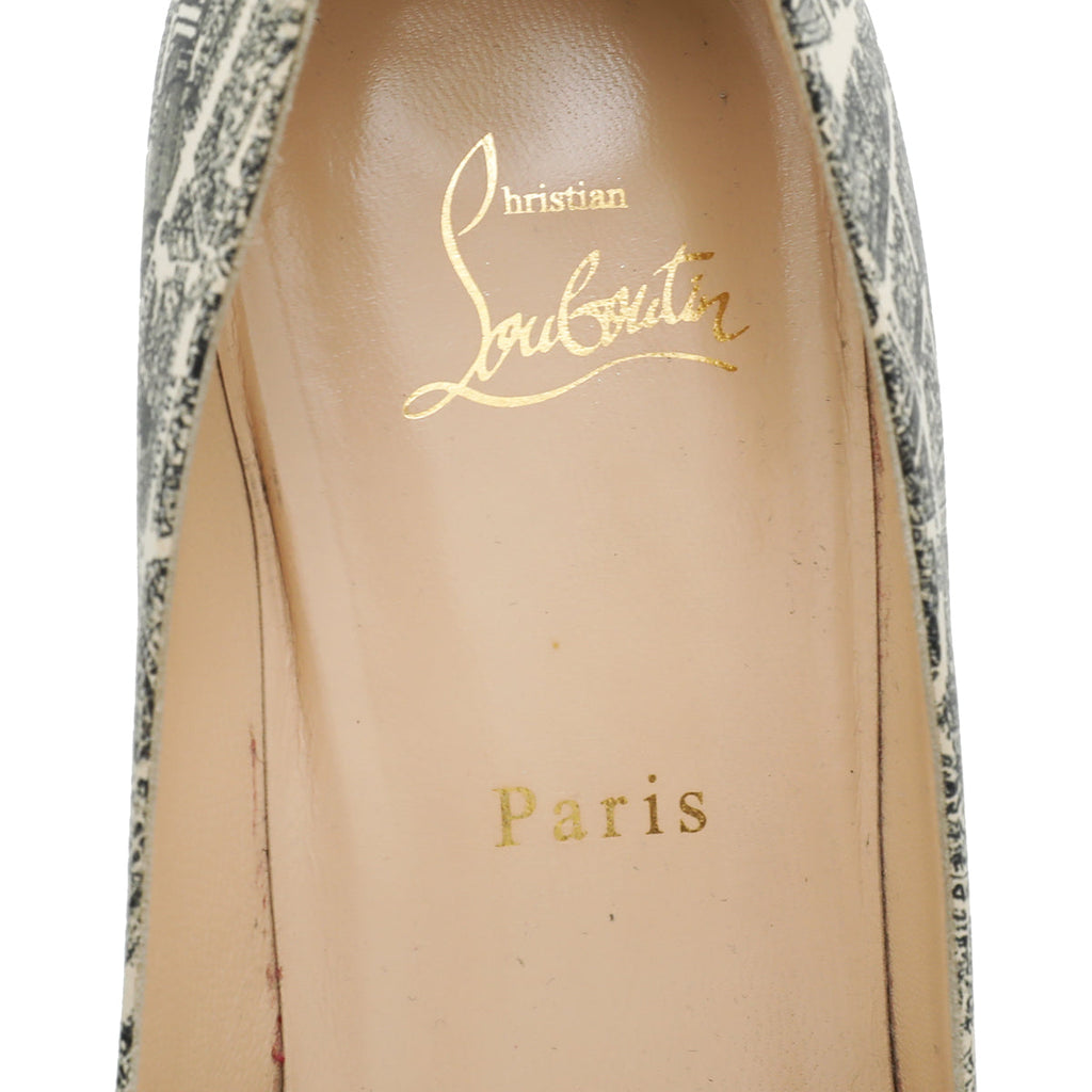 Christian Louboutin Multicolor Monochrome Paris Map Decollete 70 Pump