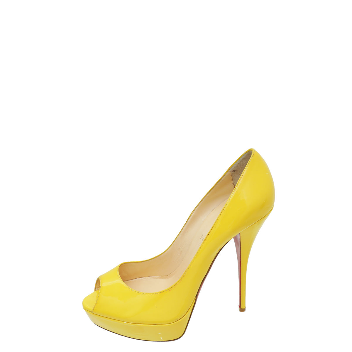 Christian Louboutin Yellow Lady Peep 150 Pump 41