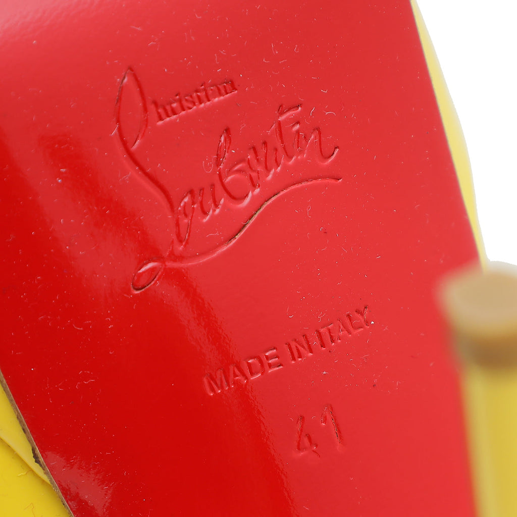 Christian Louboutin Yellow Lady Peep 150 Pump 41
