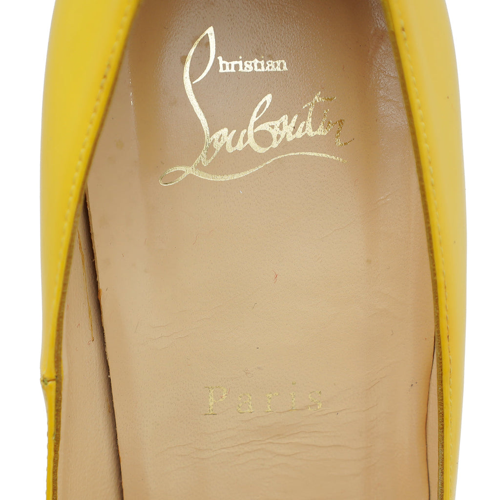 Christian Louboutin Yellow Lady Peep 150 Pump 41