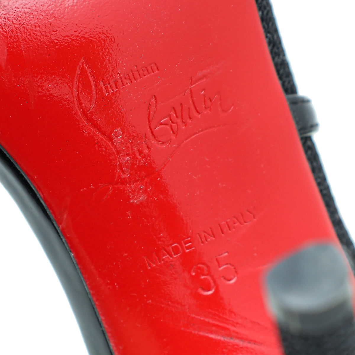 Christian Louboutin Black Glitter Edith Pumps 35
