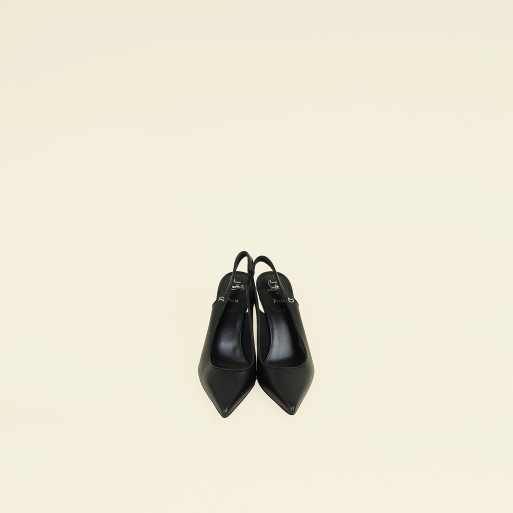 Christian Louboutin Black Lamb Sporty Kate 85 Sling 35