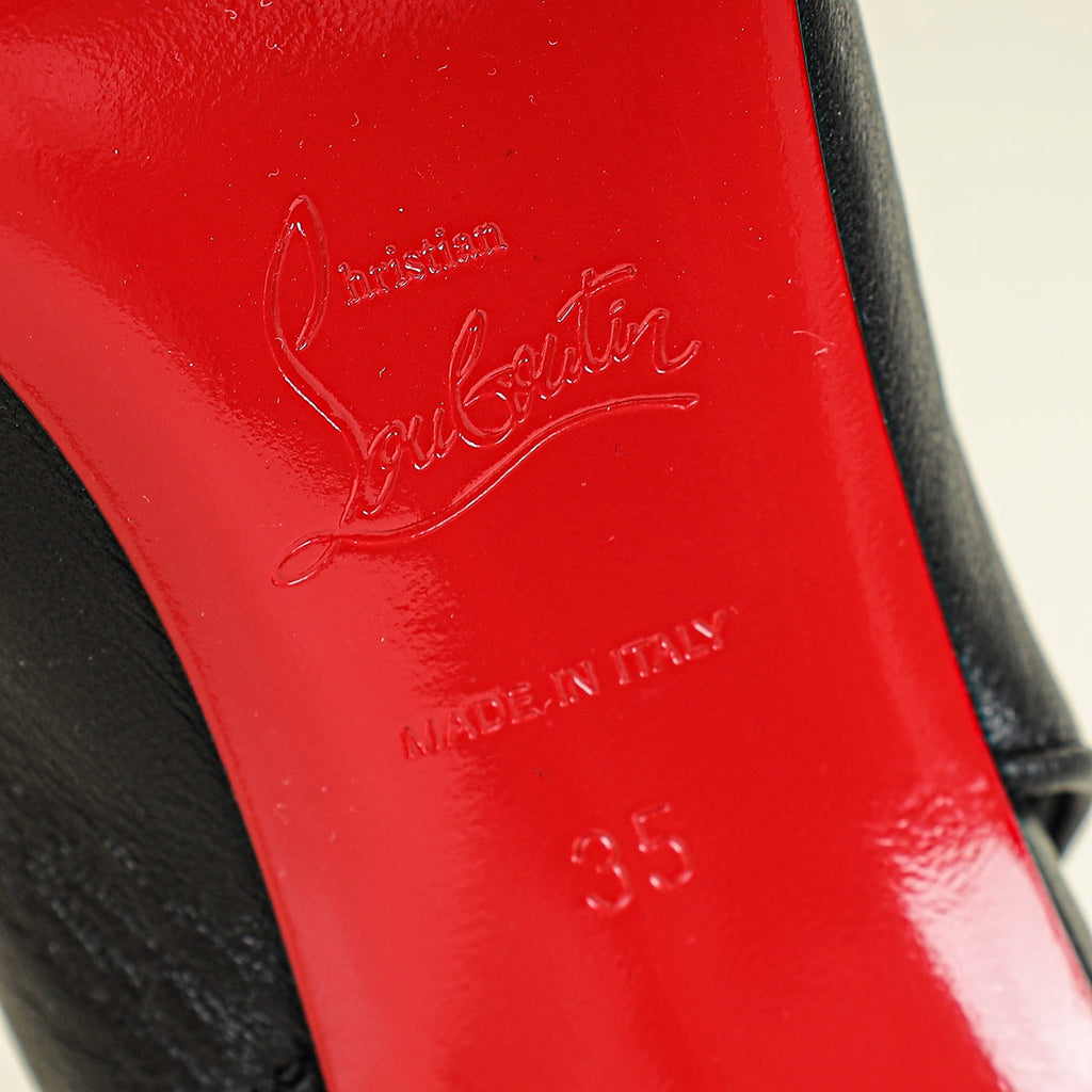 Christian Louboutin Black Lamb Sporty Kate 85 Sling 35