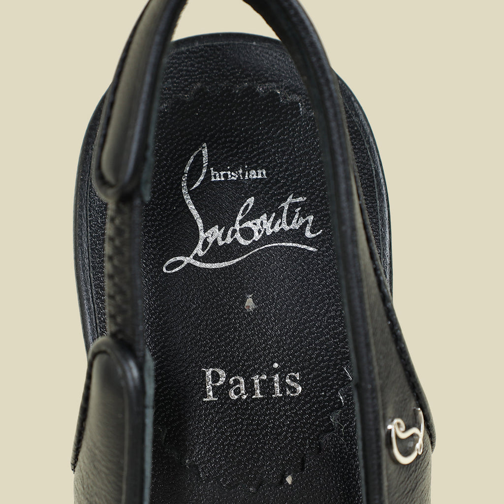 Christian Louboutin Black Lamb Sporty Kate 85 Sling 35