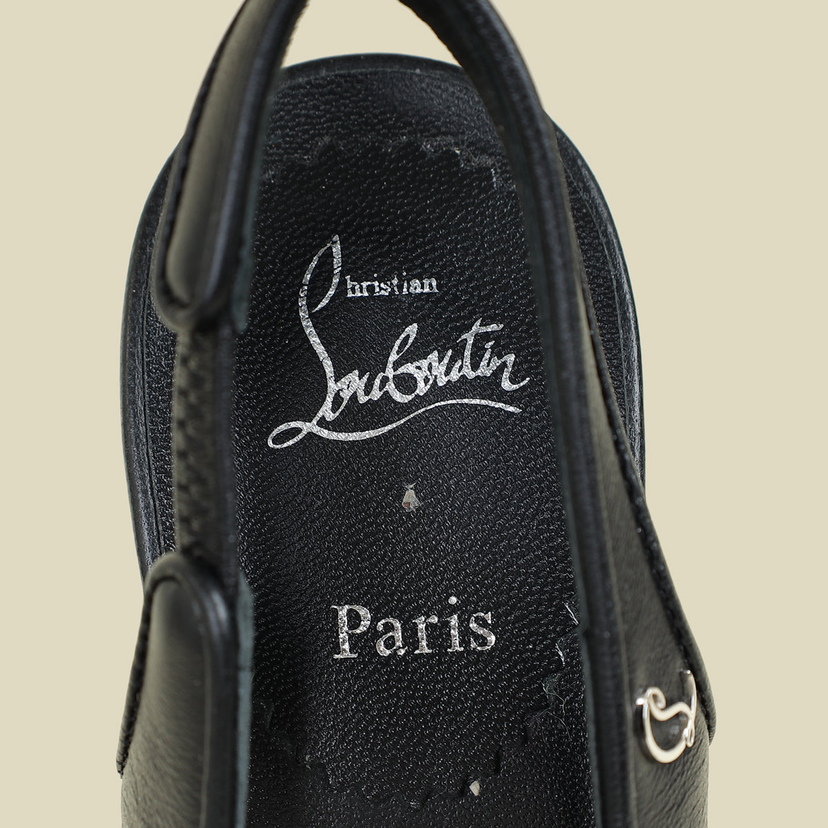 Christian Louboutin Black Lamb Sporty Kate 85 Sling 35