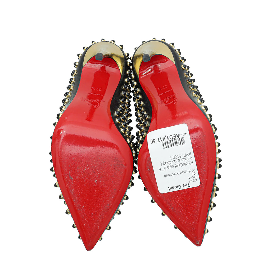 Christian Louboutin Bicolor Follies Cabo 120 Studded Pumps 37.5