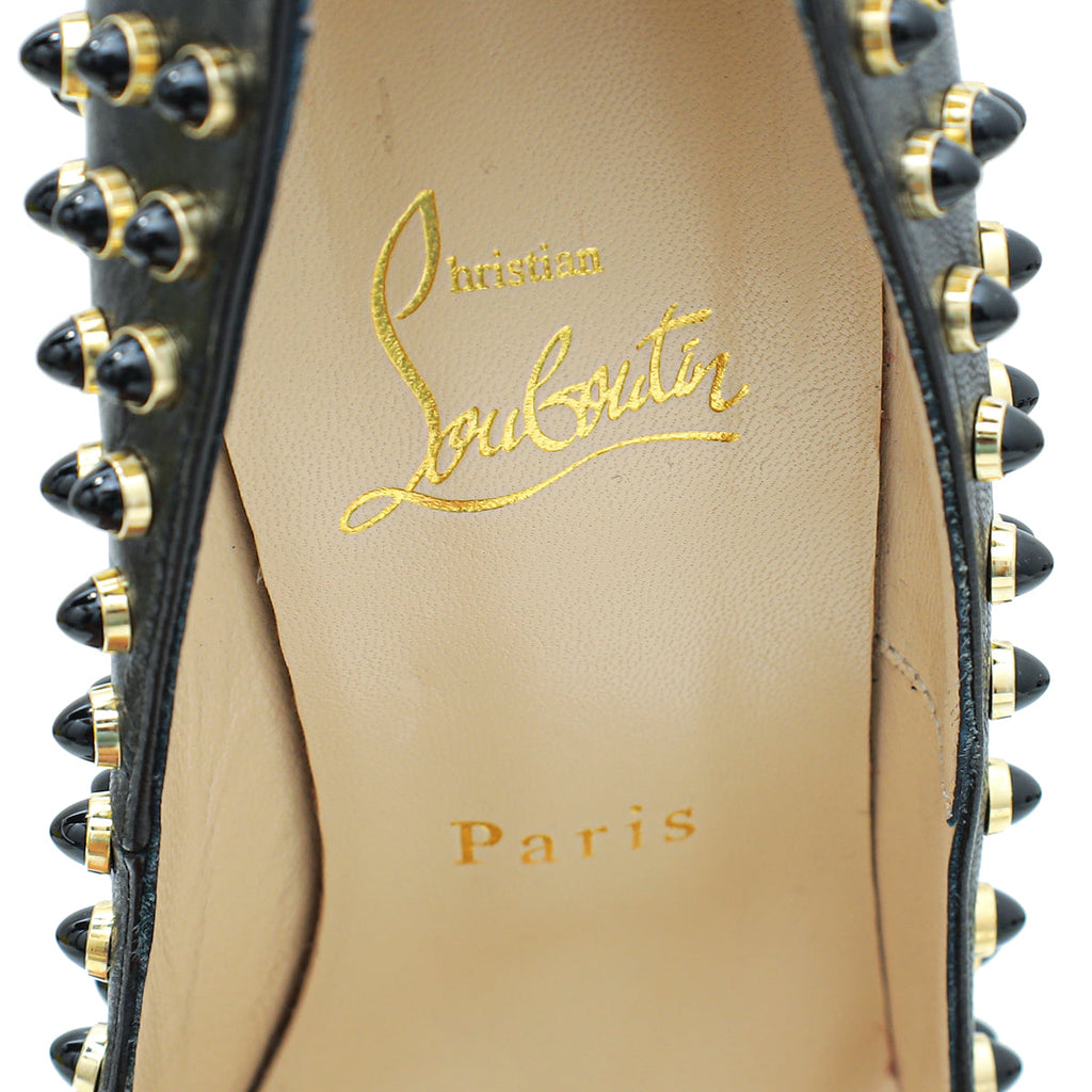 Christian Louboutin Bicolor Follies Cabo 120 Studded Pumps 37.5