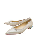 Christian Louboutin Metallic Beige Hall Leather Flat Ballerina 37