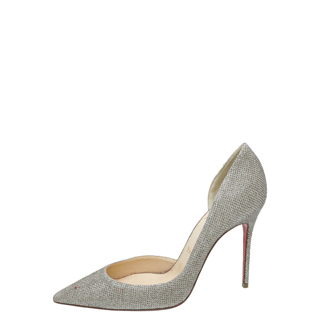 Christian Louboutin Metallic Gold/Silver Glitter Iriza 100 Pump 37