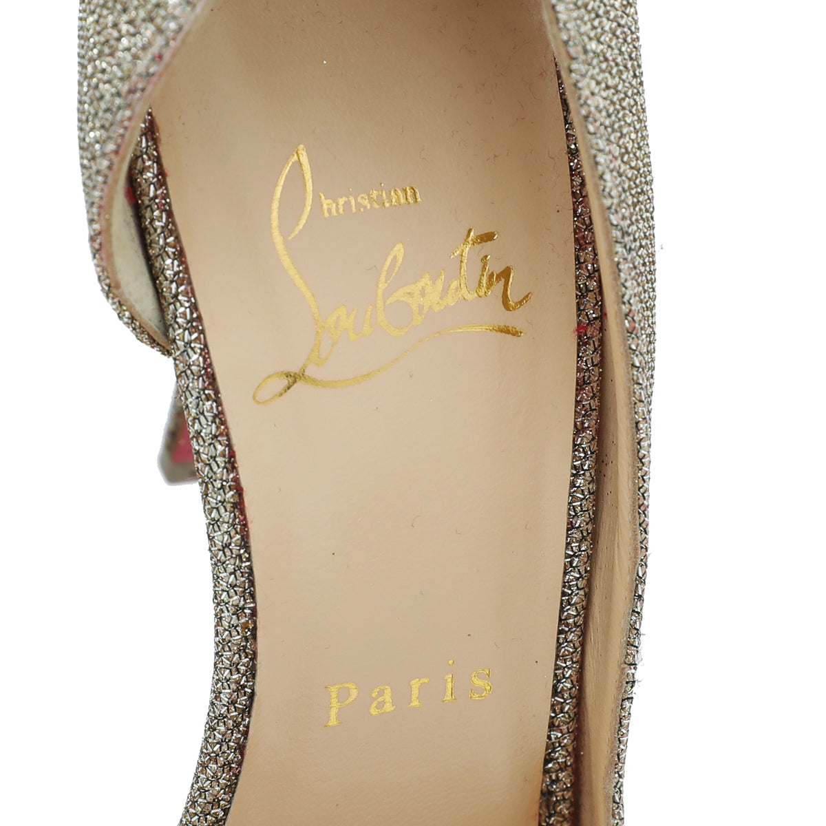 Christian Louboutin Metallic Gold/Silver Glitter Iriza 100 Pump 37