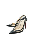 Christian Louboutin Black Calf PVC Paulina Slingback 37