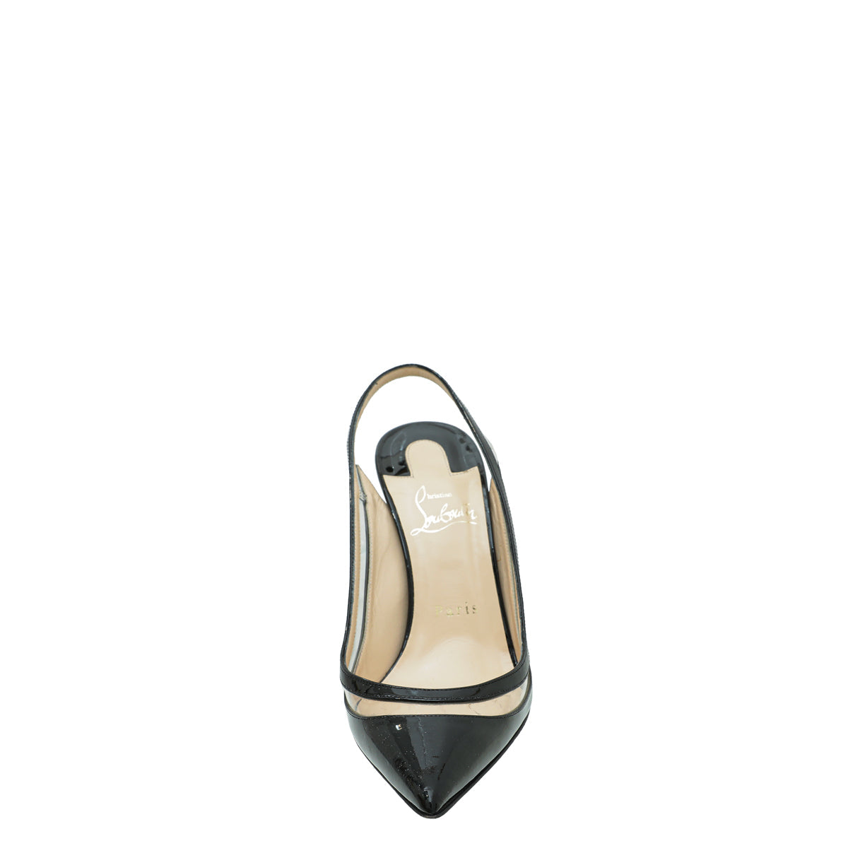 Christian Louboutin Black Calf PVC Paulina Slingback 37