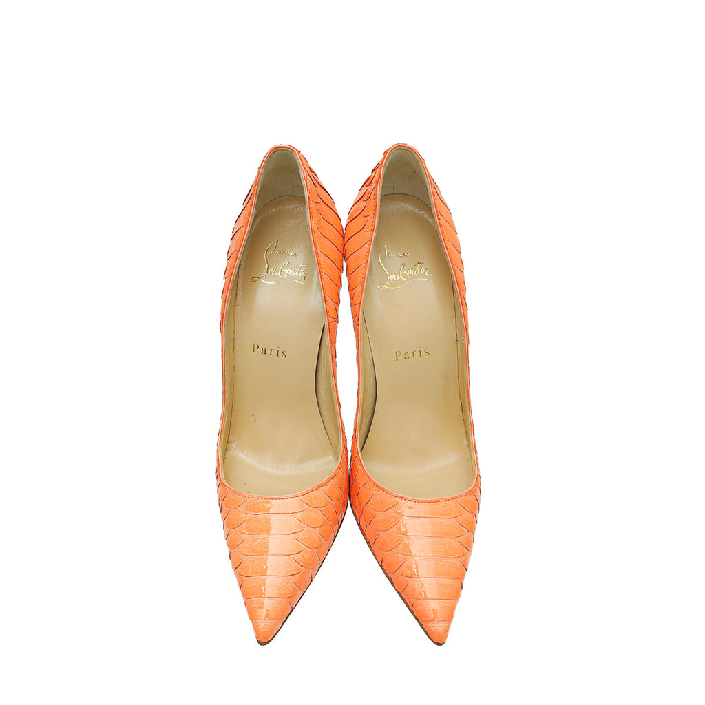 Christian Louboutin Flamingo Python So Kate 120 Pumps 37