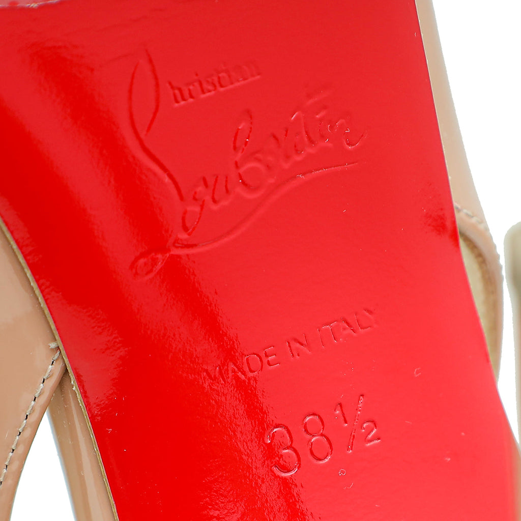 Christian Louboutin Nude Hot Chick Sling 100 Pumps 38.5