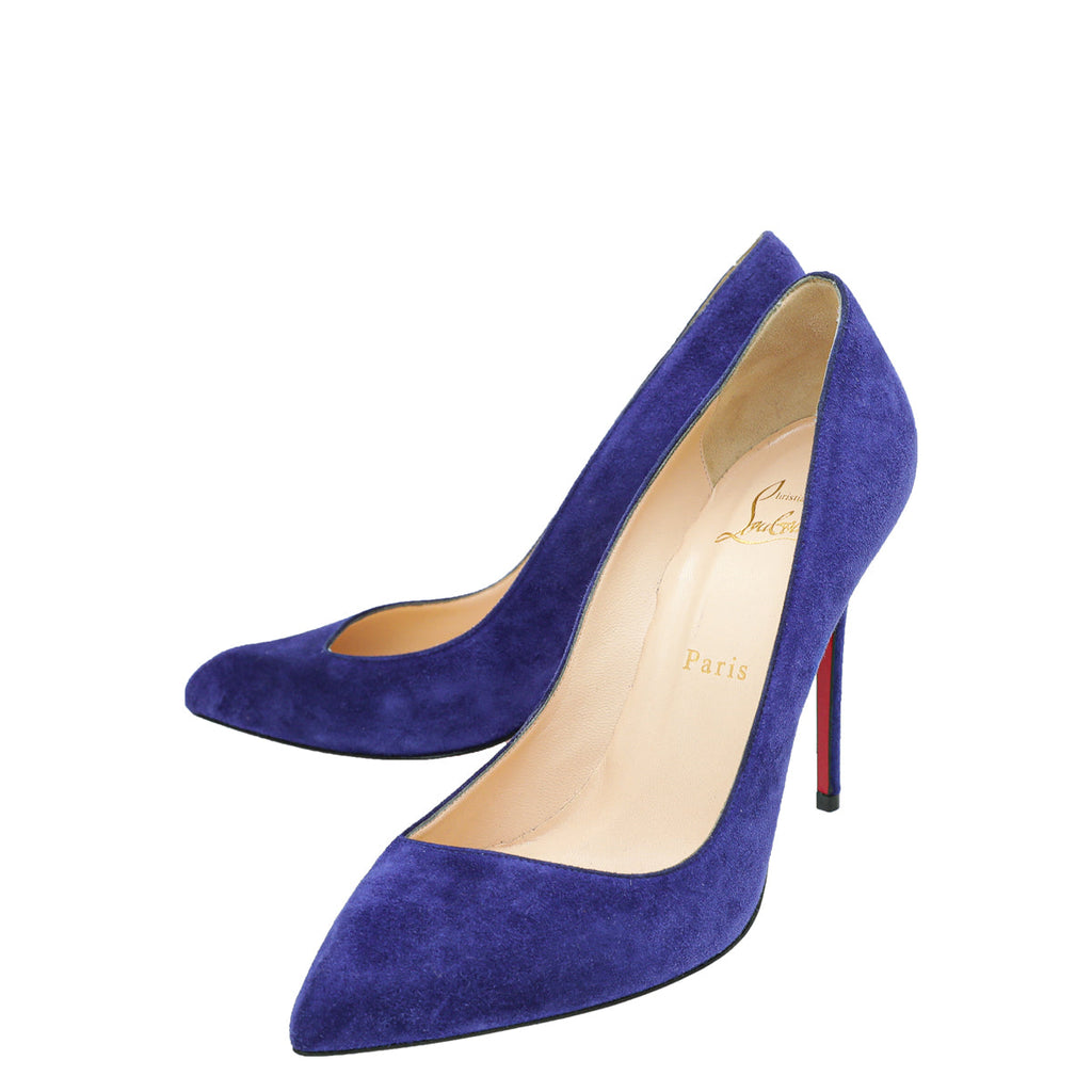 Christian Louboutin Blue Suede Simple Corneille Pumps 38