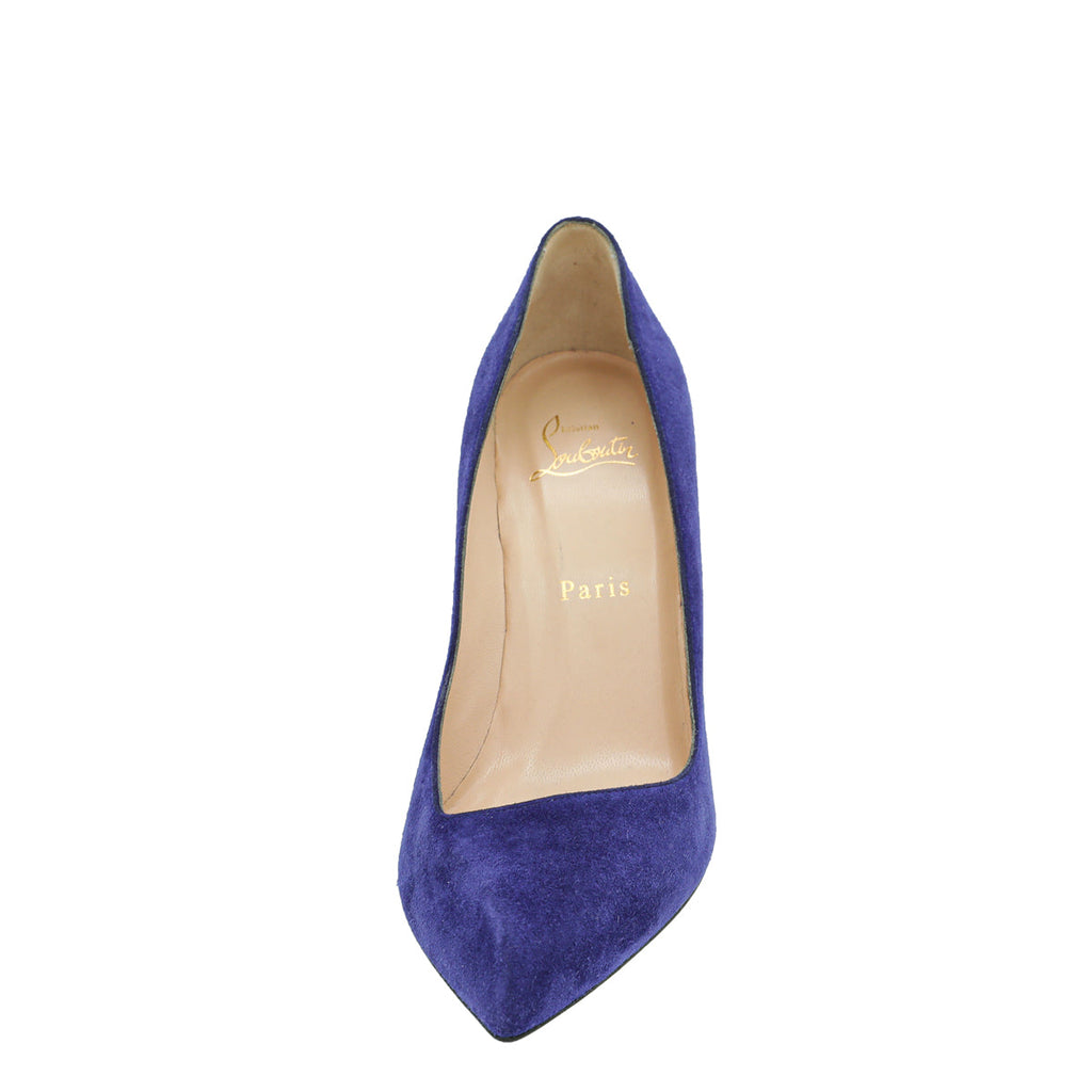 Christian Louboutin Blue Suede Simple Corneille Pumps 38