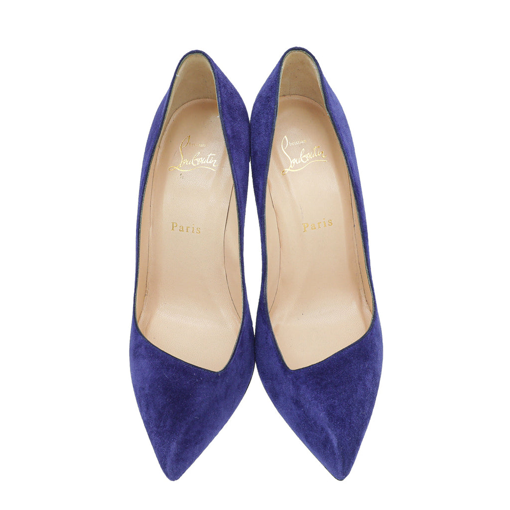 Christian Louboutin Blue Suede Simple Corneille Pumps 38