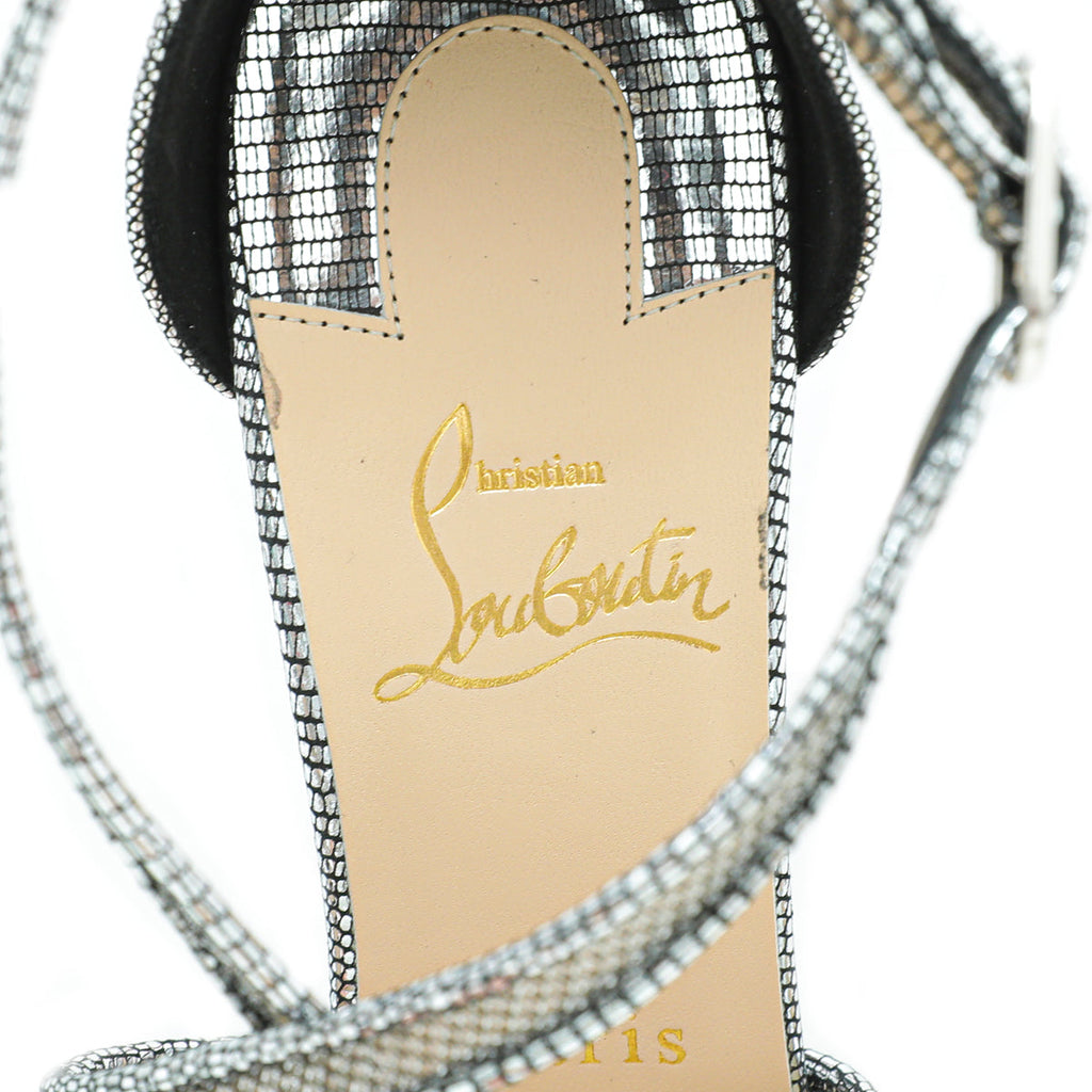 Christian Louboutin Silver Mariacar 120 Pumps 38