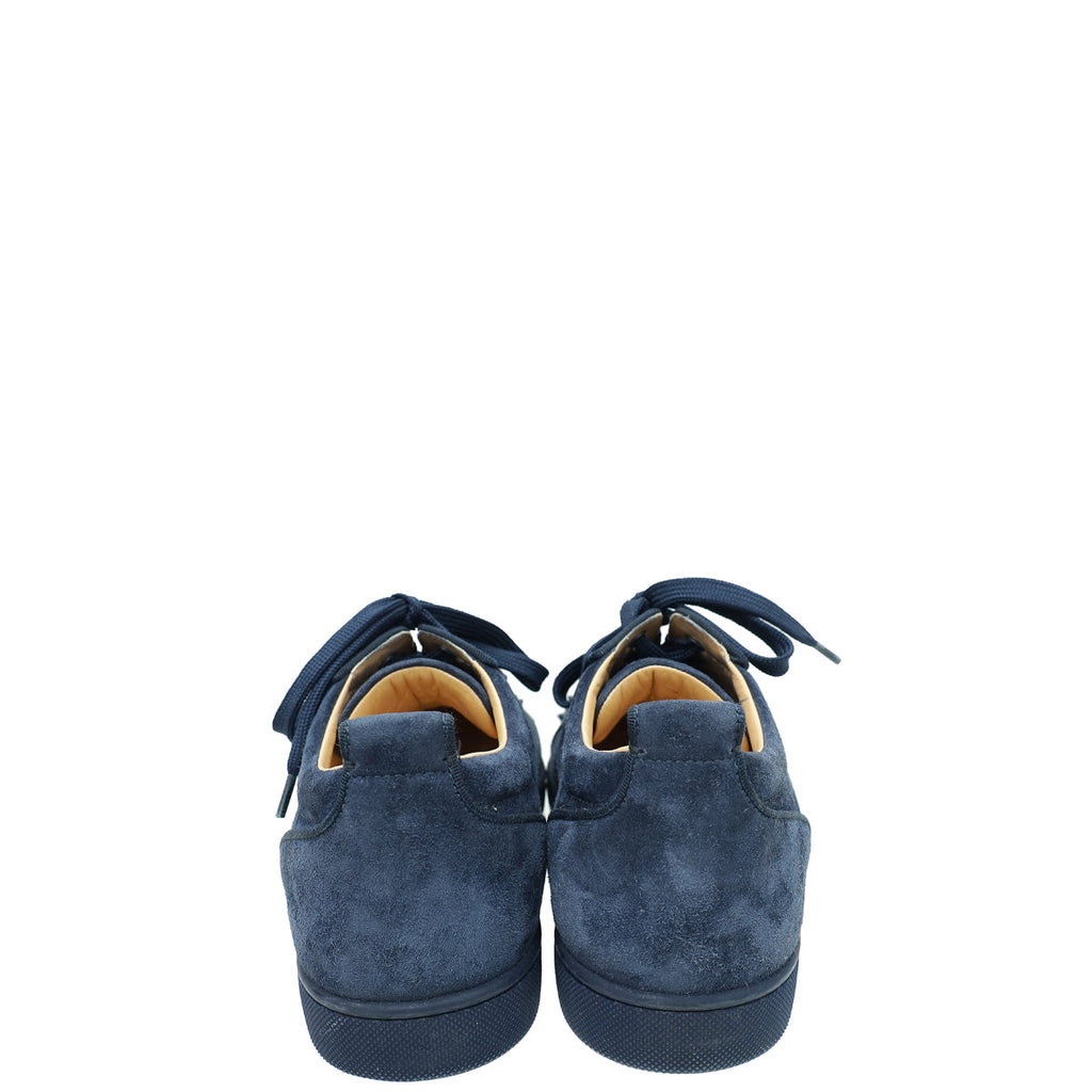 Christian Louboutin Navy Blue Louis Junior Spike Sneakers 39.5