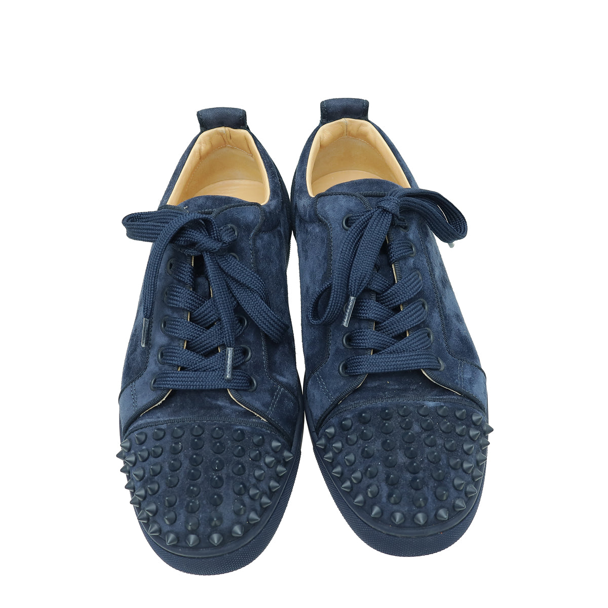 Christian Louboutin Navy Blue Louis Junior Spike Sneakers 39.5